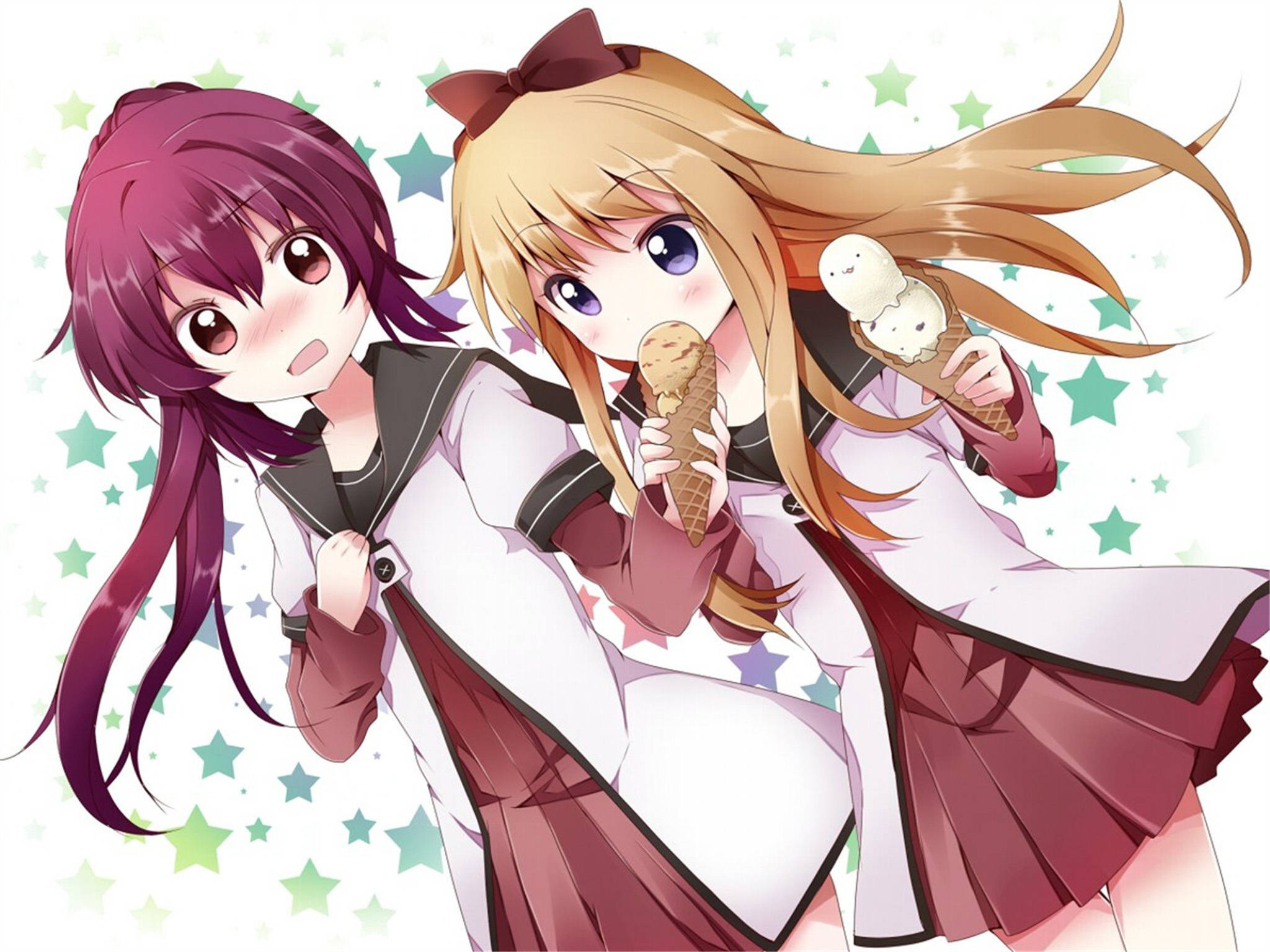 Anime Lezbiyen Ayano ve Kyoko Duvar Kağıdı