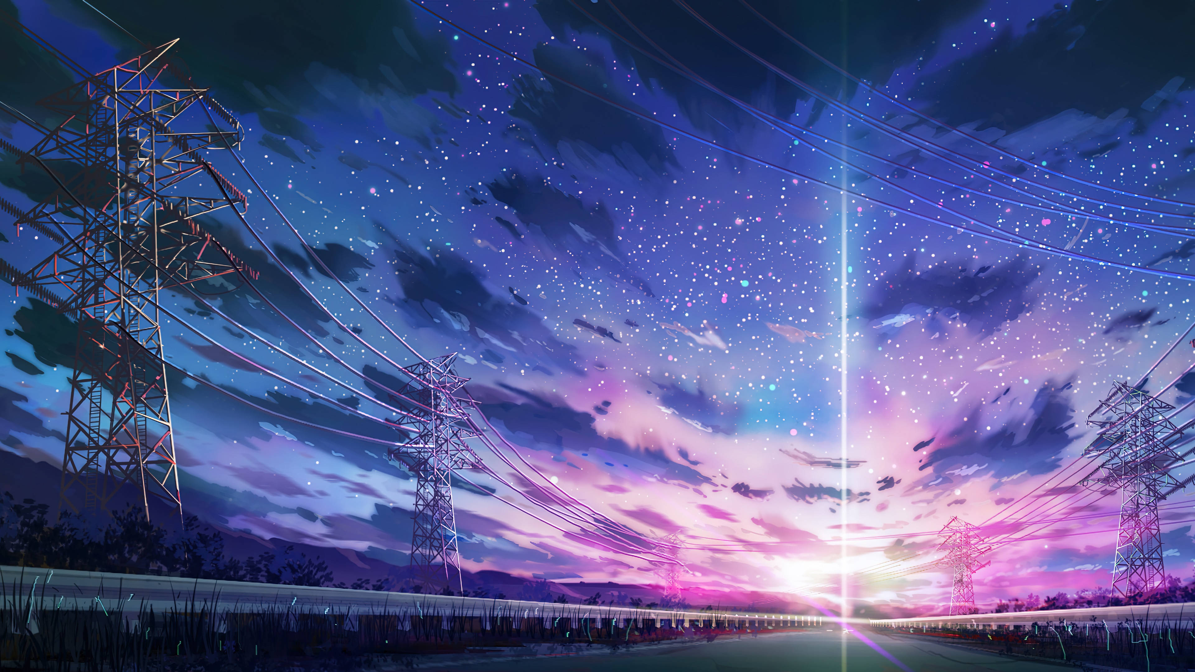 Anime Manzarası 4K Işık Duvar Kağıdı