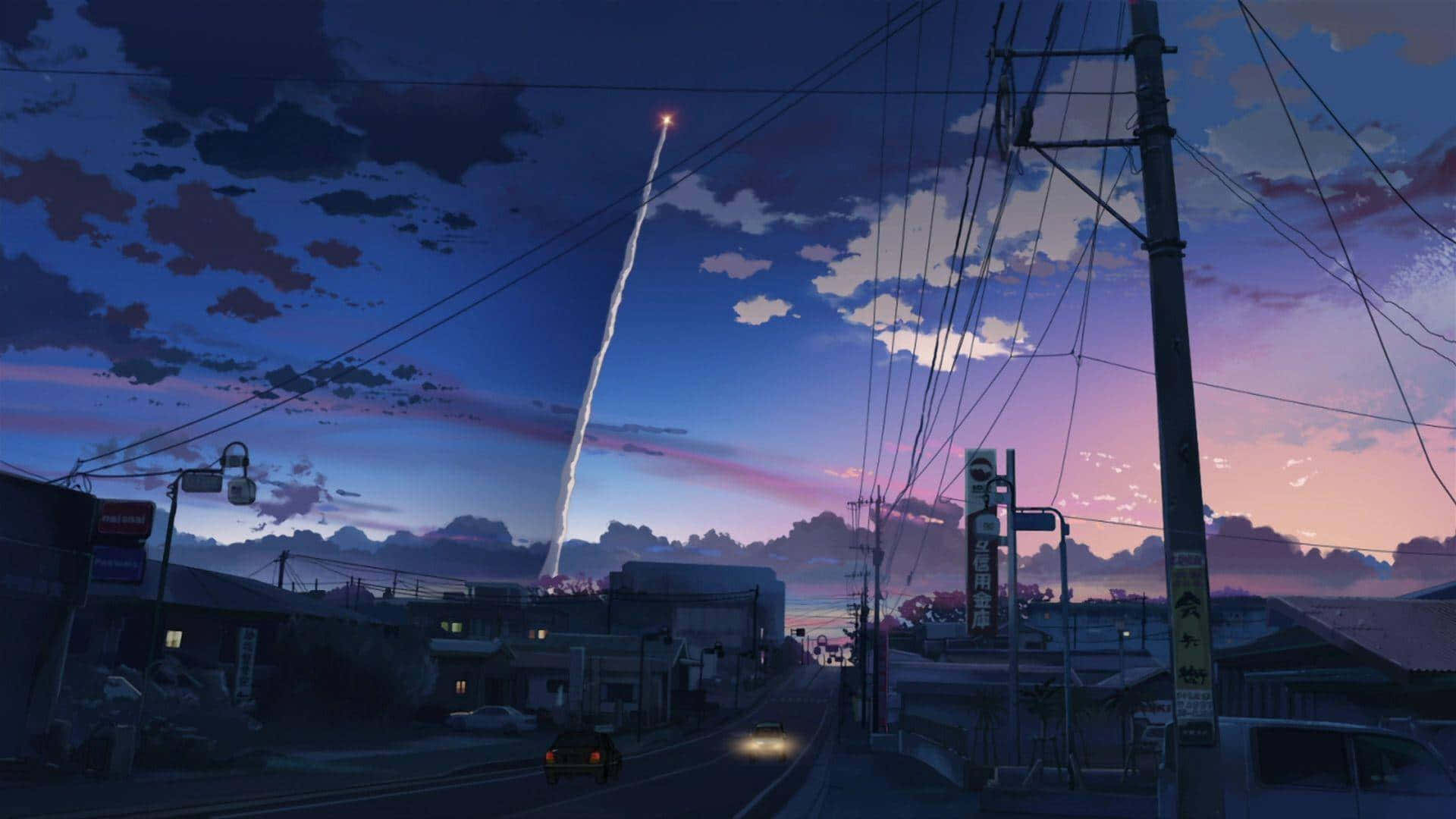Anime manzarasının huzurunun tadını çıkarın. Duvar Kağıdı