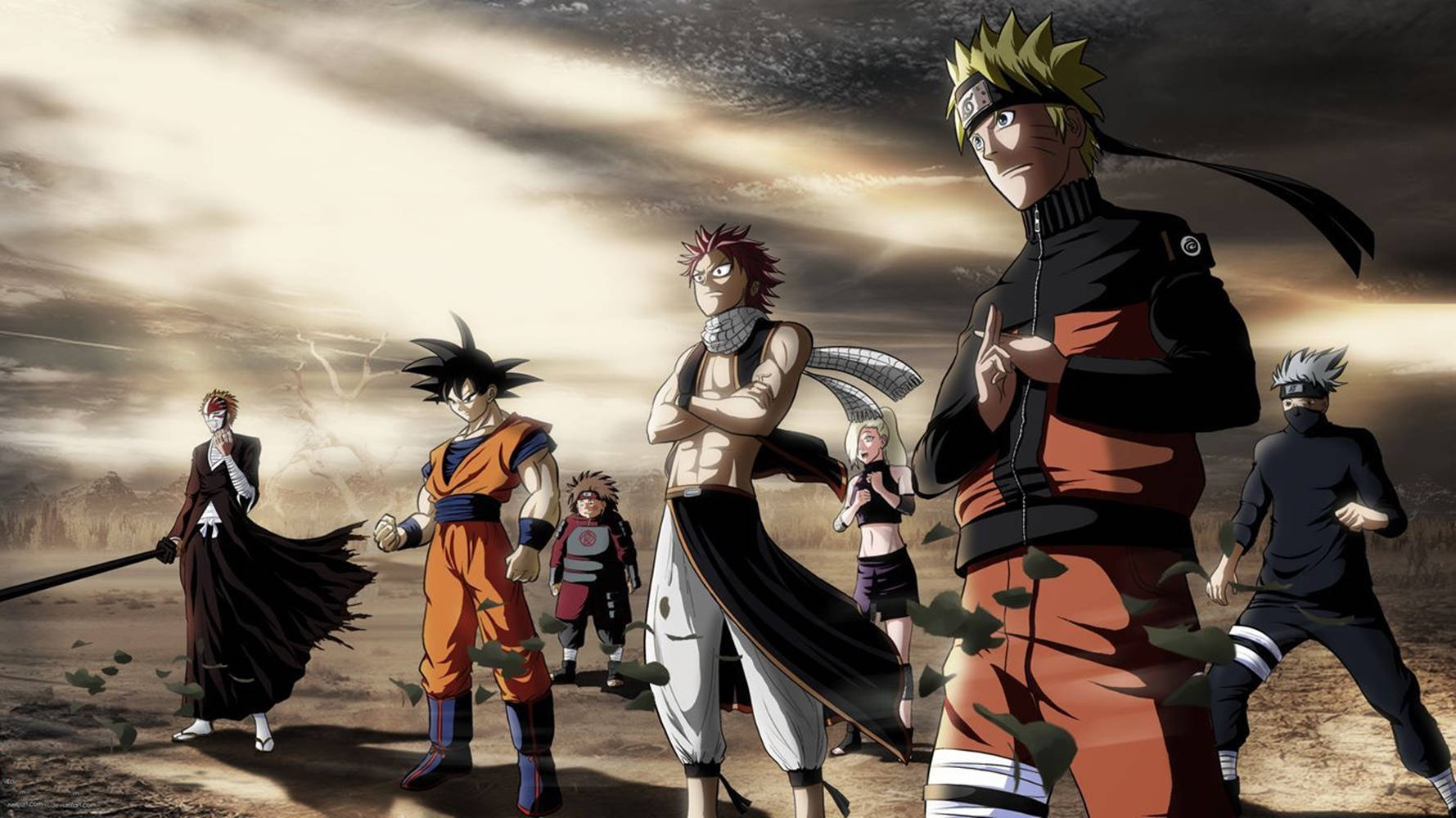Anime Naruto ve Diğer Shonen Karakterleri Duvar Kağıdı