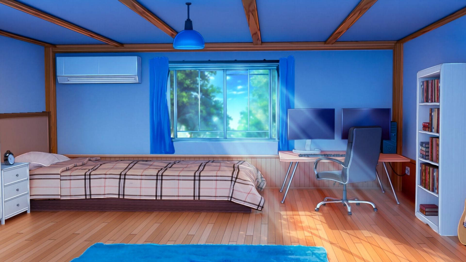Anime Odası Güneş Işınları Duvar Kağıdı