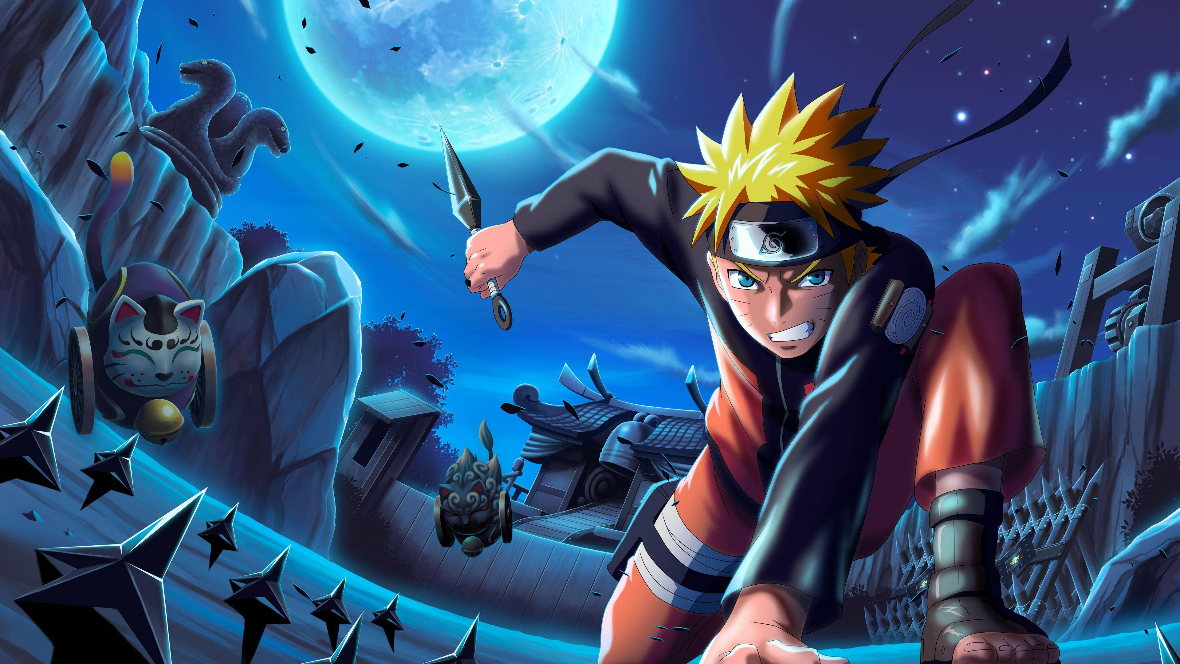 Anime Oyunu Naruto Yere Iniş Pozu Duvar Kağıdı