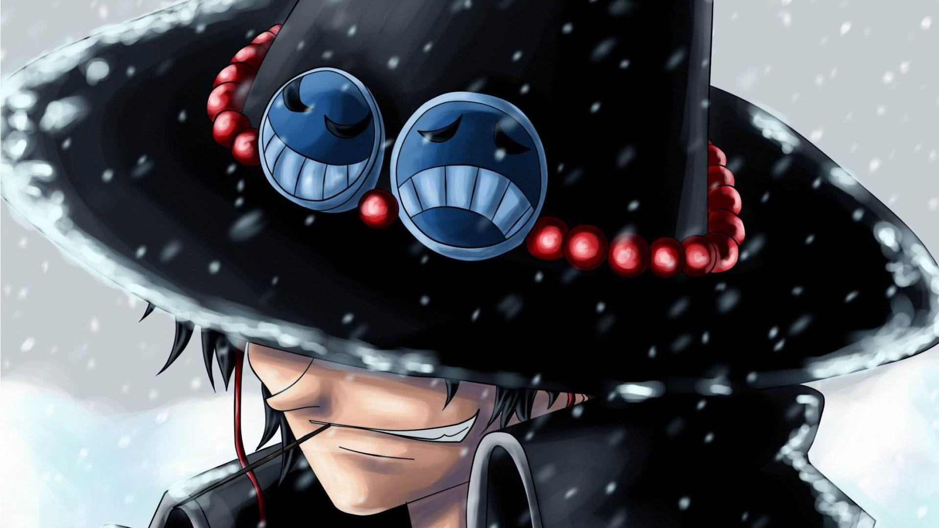 Anime Profil Siyah Şapkalı Ace Duvar Kağıdı