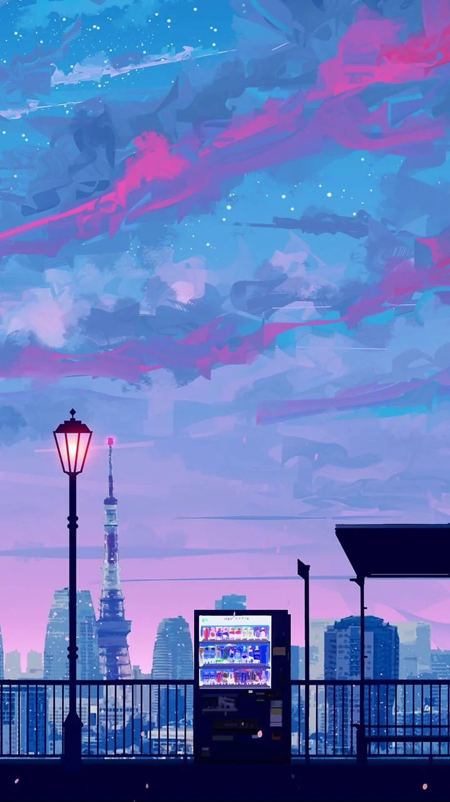 Anime Şehri iPhone Estetiği Duvar Kağıdı