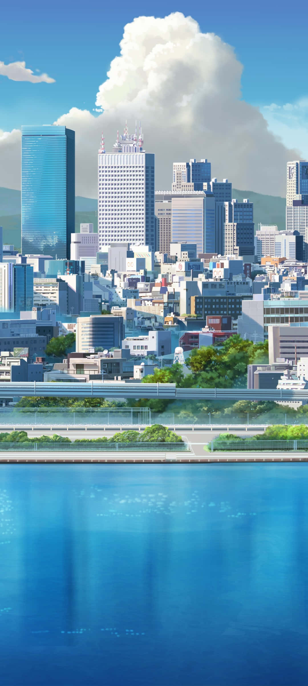 Anime Şehri'nin canlı ışıklarını keşfedin Duvar Kağıdı