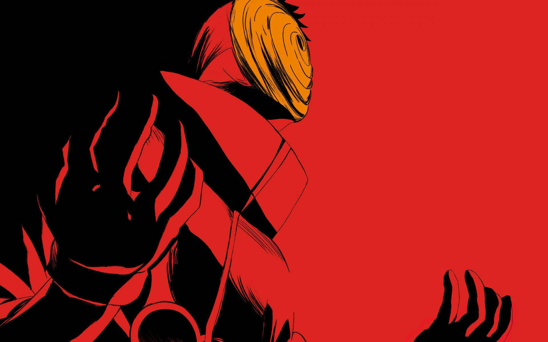 Anime serisi Naruto'dan Tobi, klasik kırmızı giysisiyle Duvar Kağıdı
