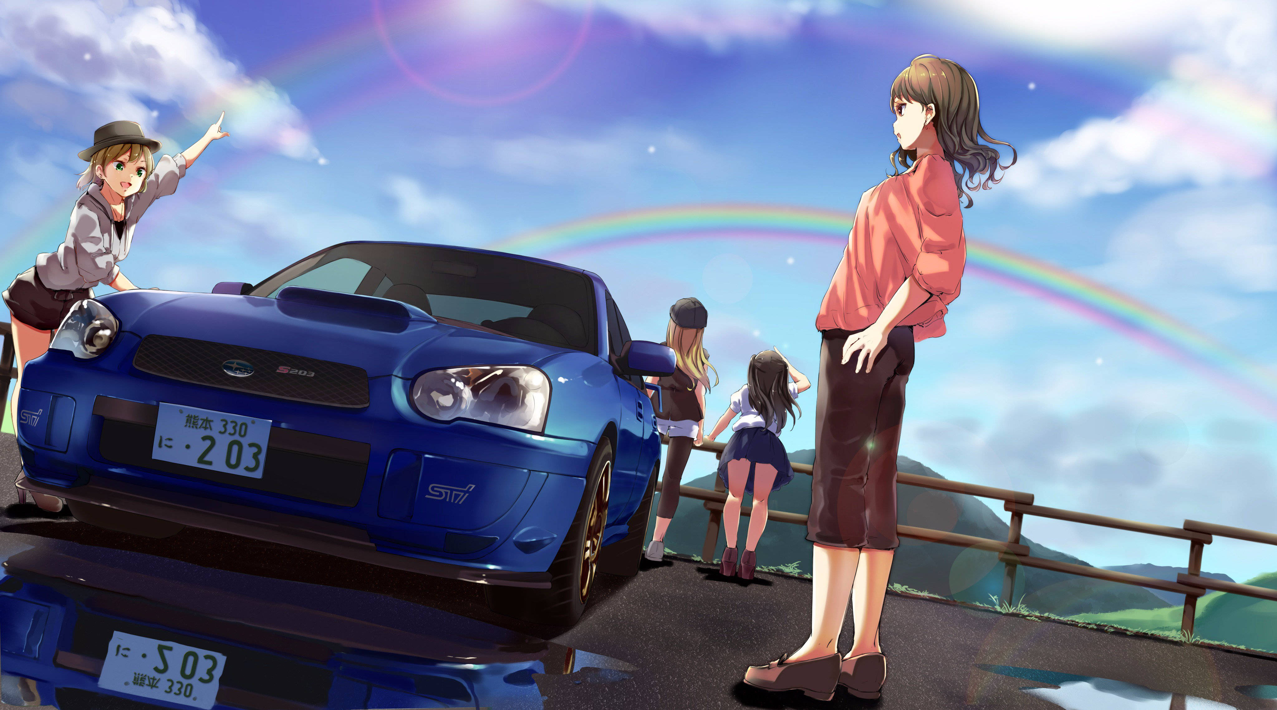 Anime Tarzı Subaru WRX Drift Aksiyonu Duvar Kağıdı