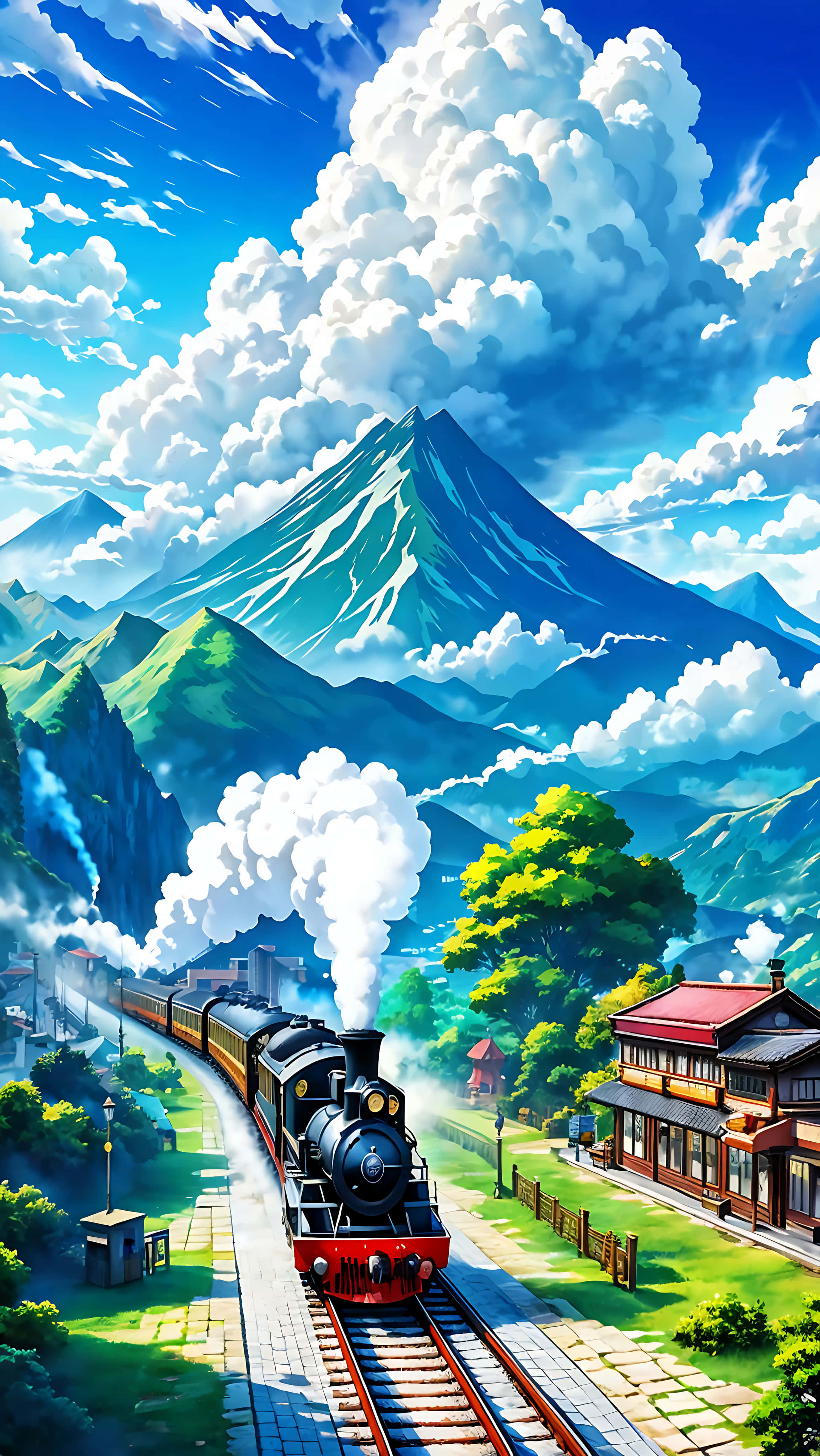 anime tren doğa lofi duvar kağıtları Duvar Kağıdı