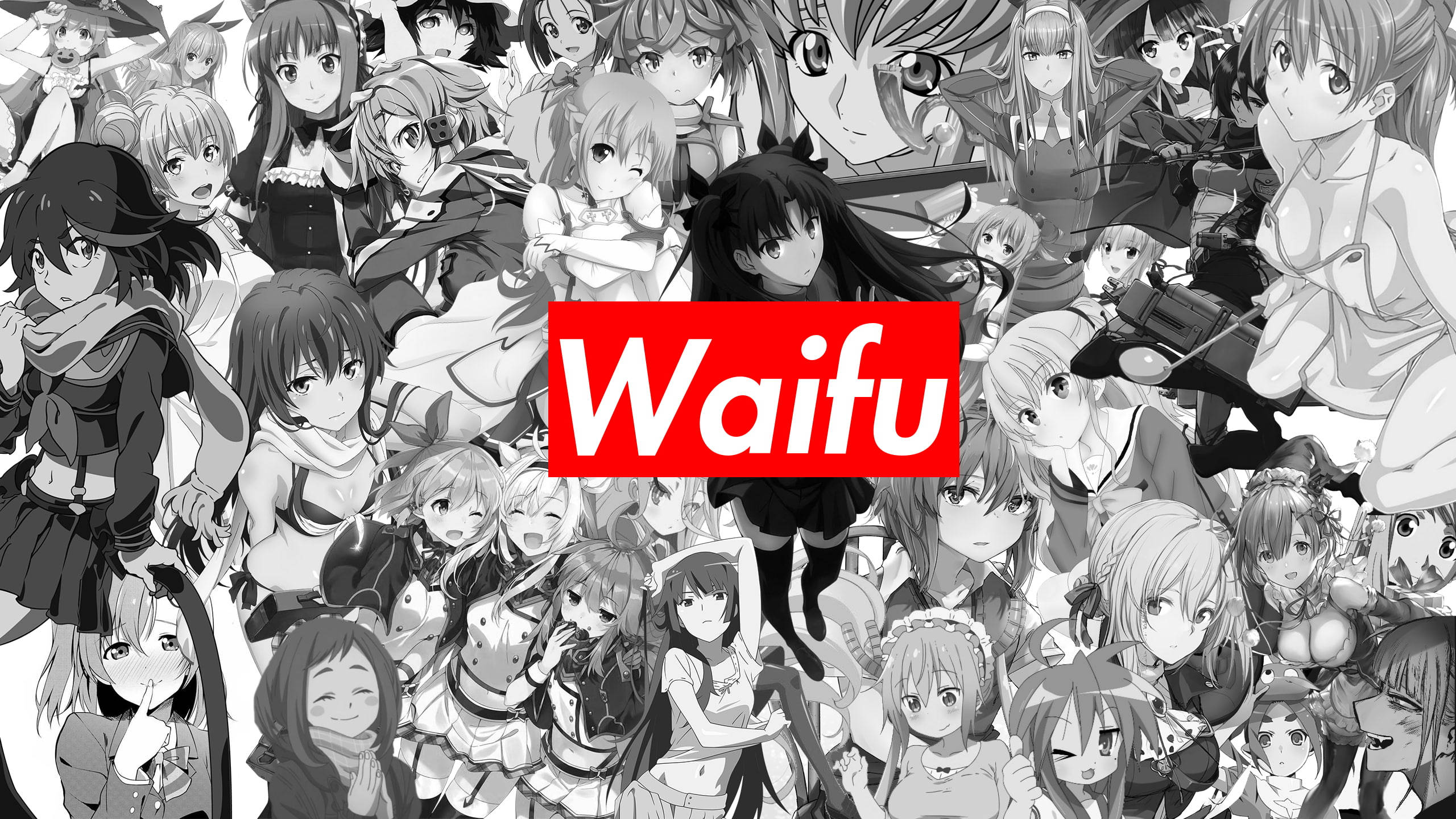 Anime Waifu Kolaj Supreme Parodisi Duvar Kağıdı