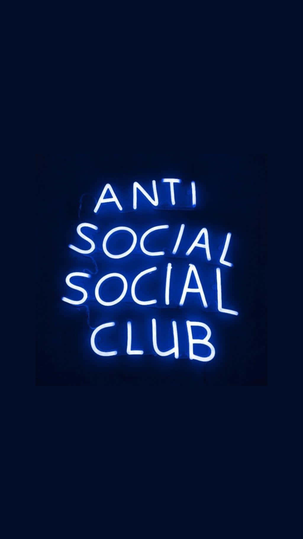 Anti Social Club iPhone Neon Mavi Tabela Duvar Kağıdı