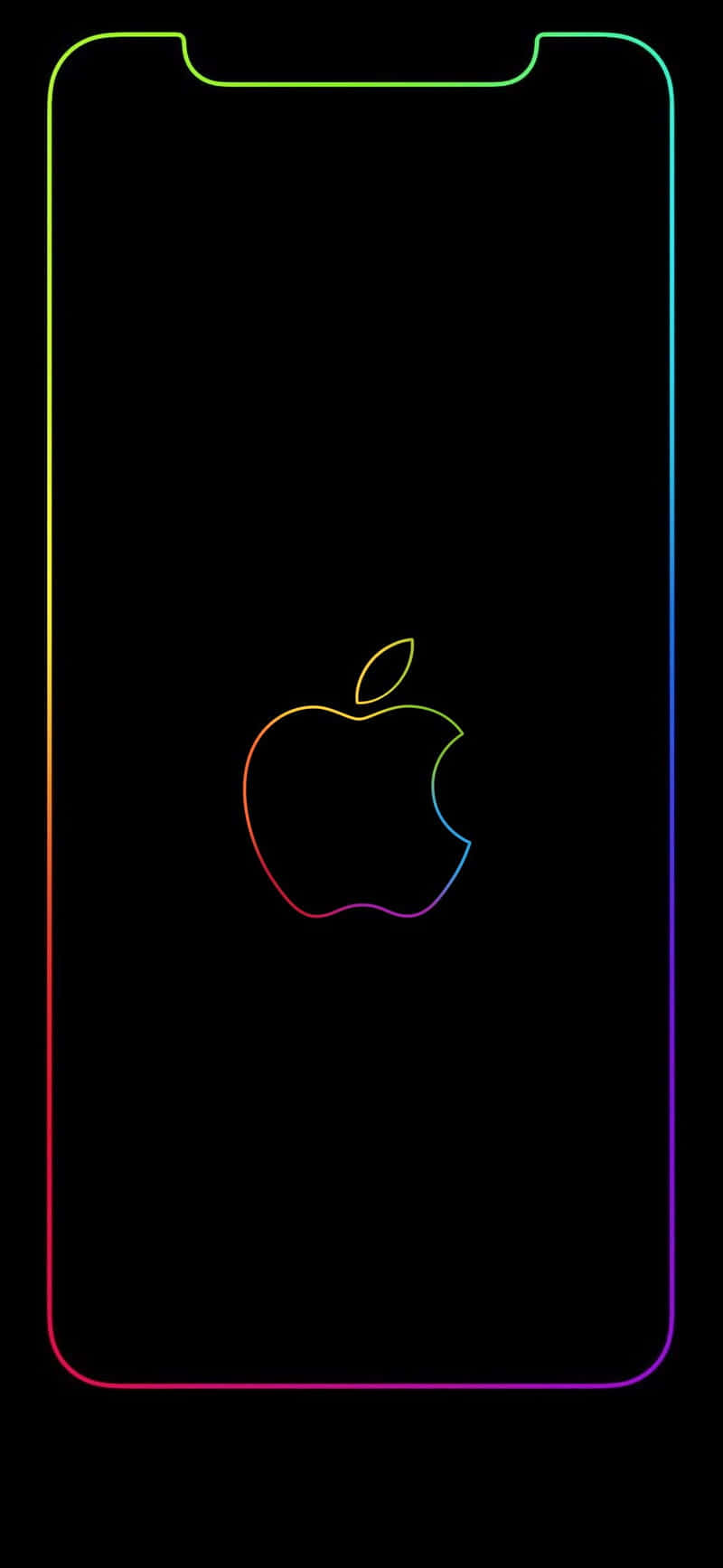 Apple iPhone X Neon Logosu Duvar Kağıdı