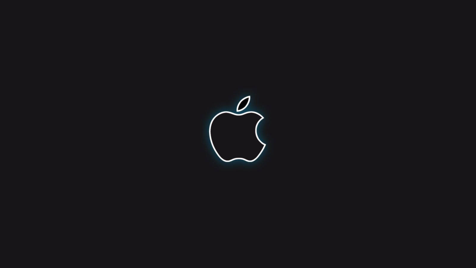 Apple Logosu Siyah Arkaplan Duvar Kağıdı