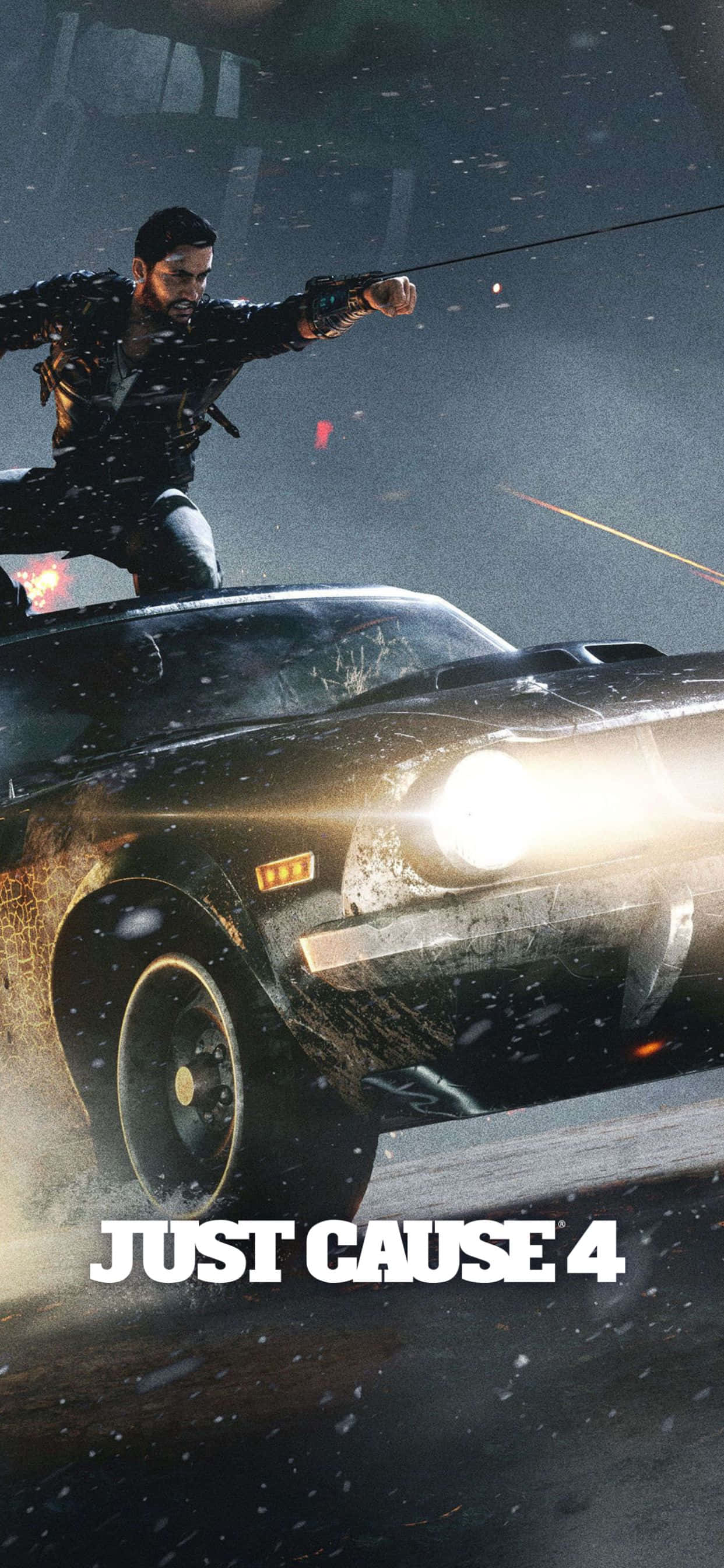 araba süren bir adamın olduğu just cause 4 posteri Duvar Kağıdı