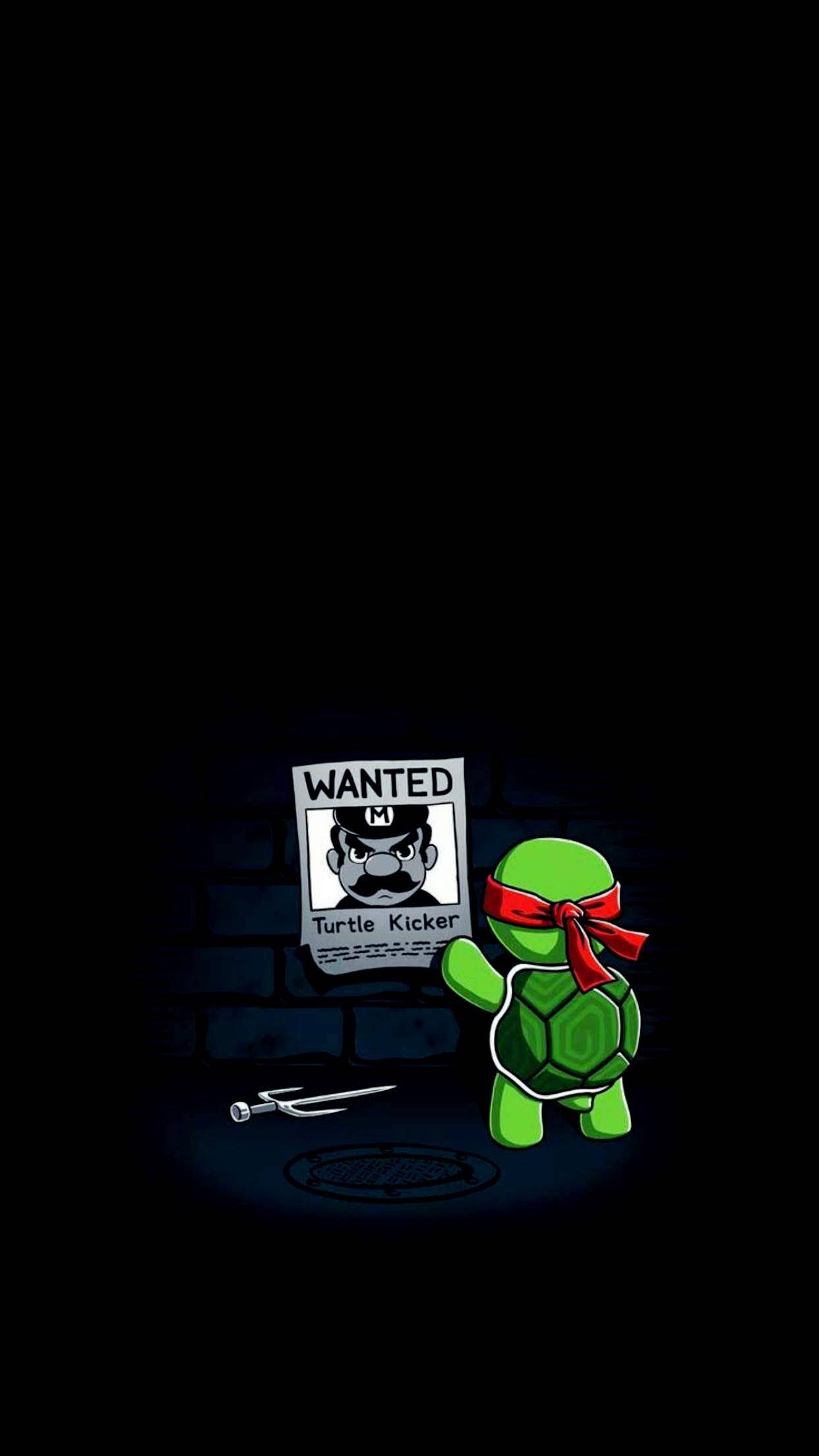 Aranıyor Ninja Sevimli Kaplumbağa Tekmeci Duvar Kağıdı