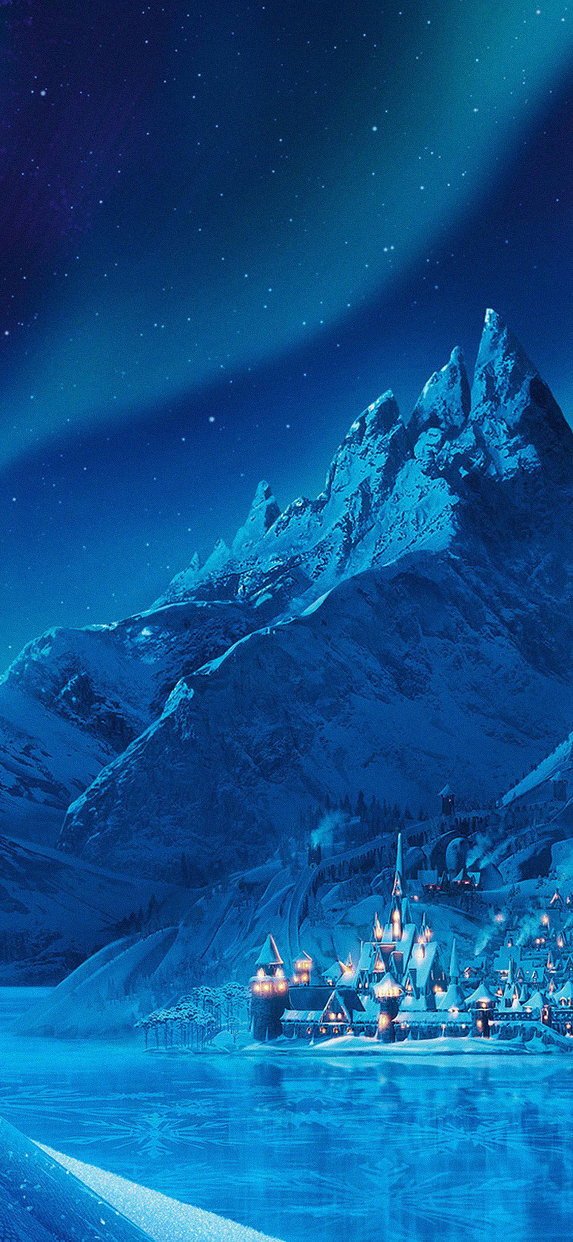 Arendelle Buzdan Şatosu Dağı Duvar Kağıdı