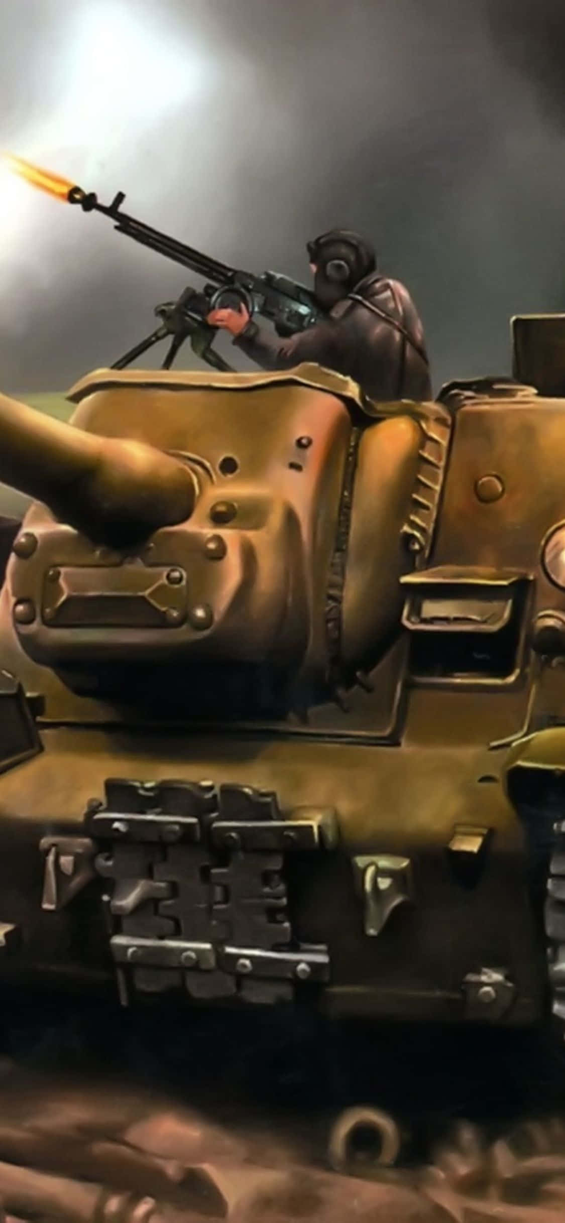 arkasında silah olan bir tank Duvar Kağıdı