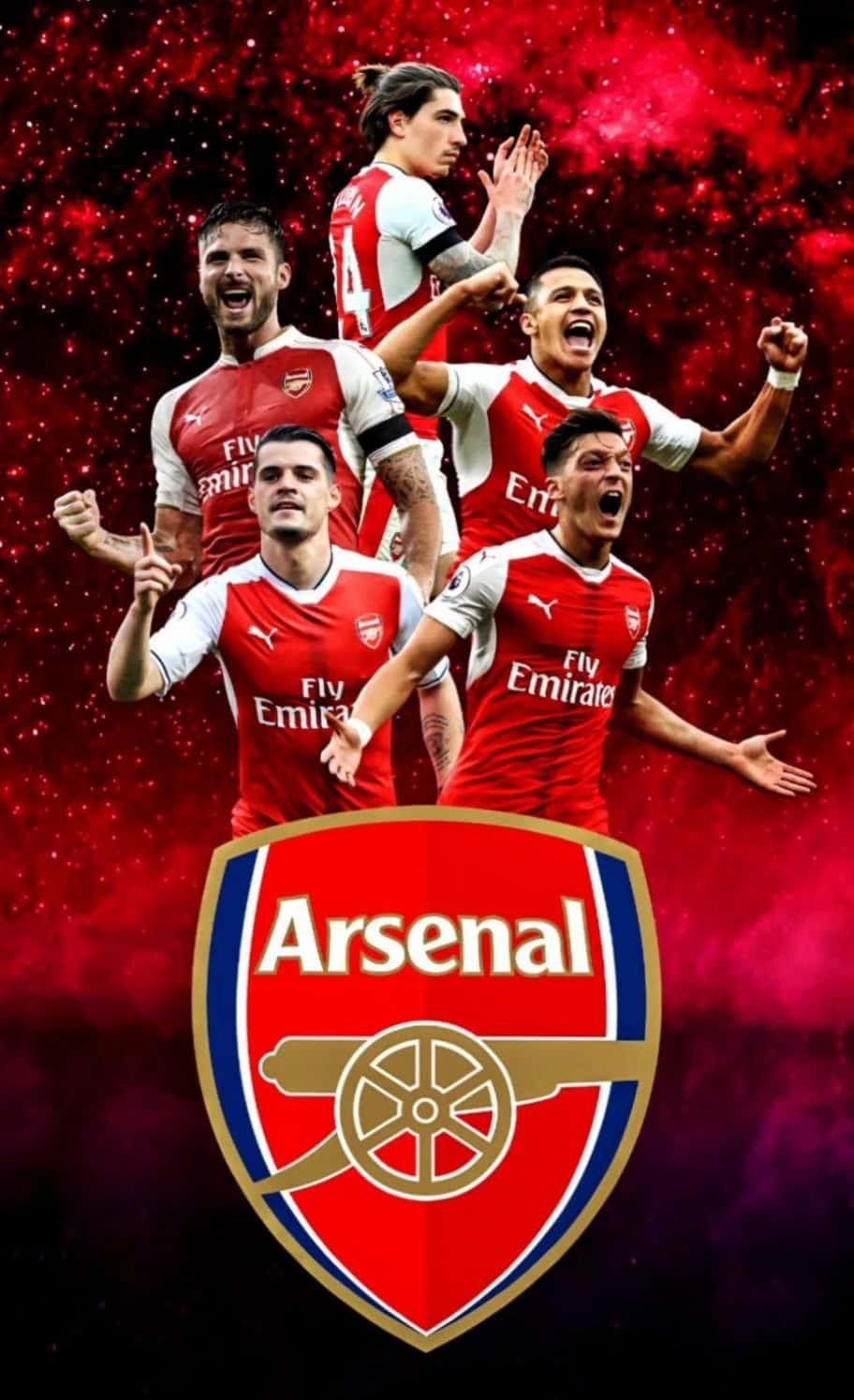 Arsenal takımı stadyumda poz veriyor Duvar Kağıdı