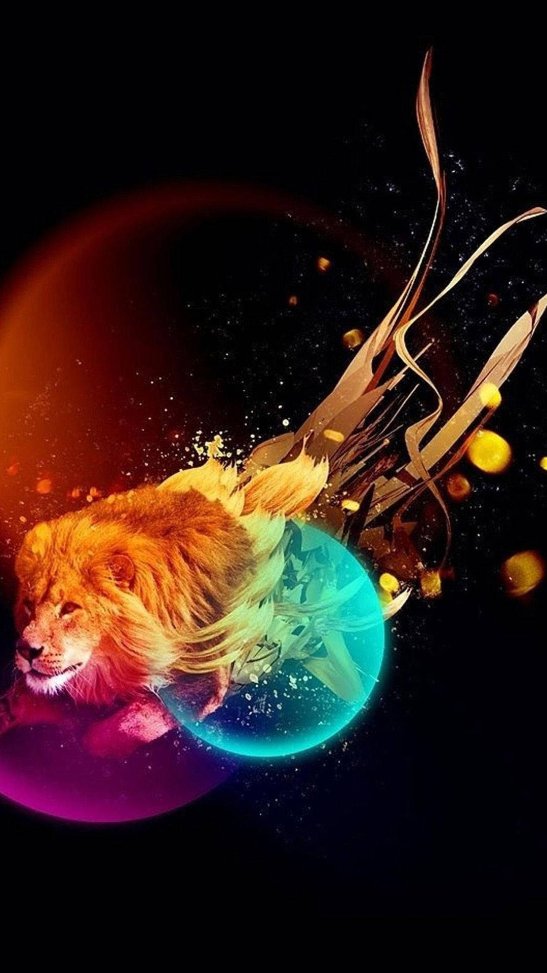Aslan Galaksi Soyut Sanat Eseri Duvar Kağıdı