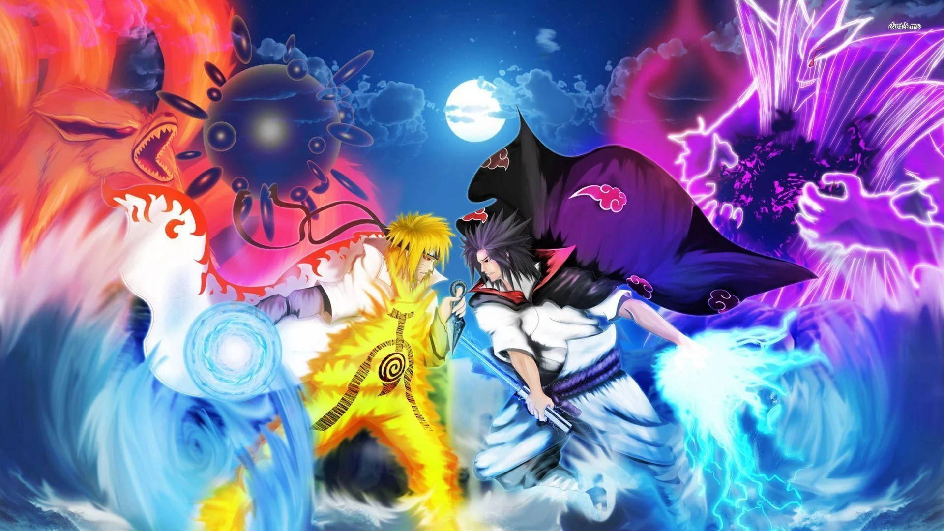Aşırı Güçlü Naruto ve Sasuke Duvar Kağıdı