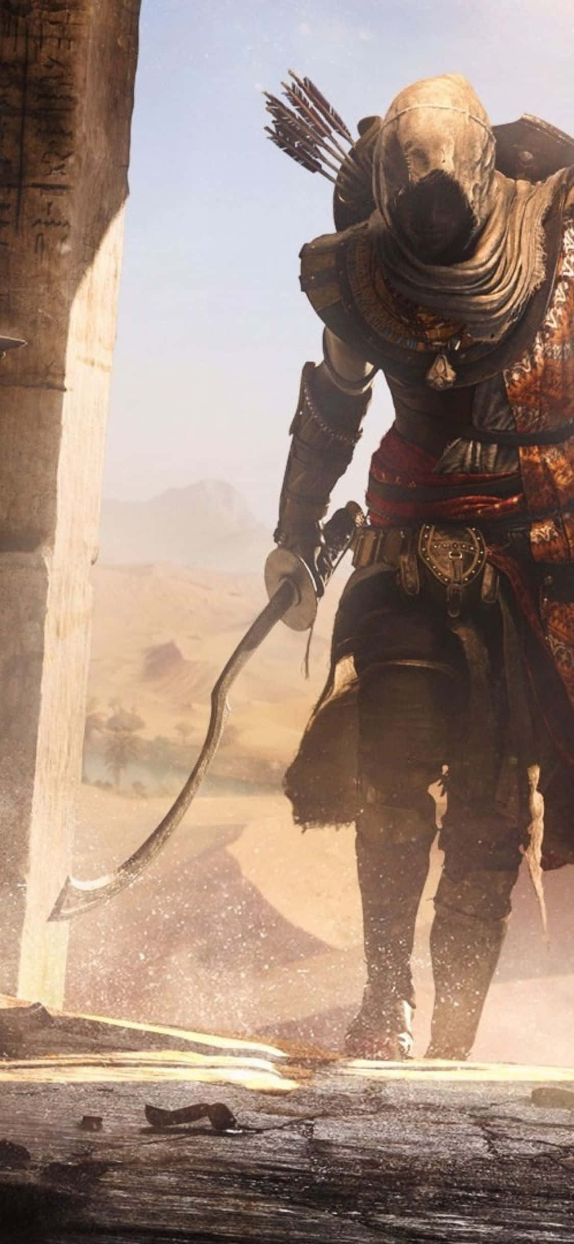 Assassin's Creed Origins ile iPhone X'te cesur bir maceraya atılın. Duvar Kağıdı