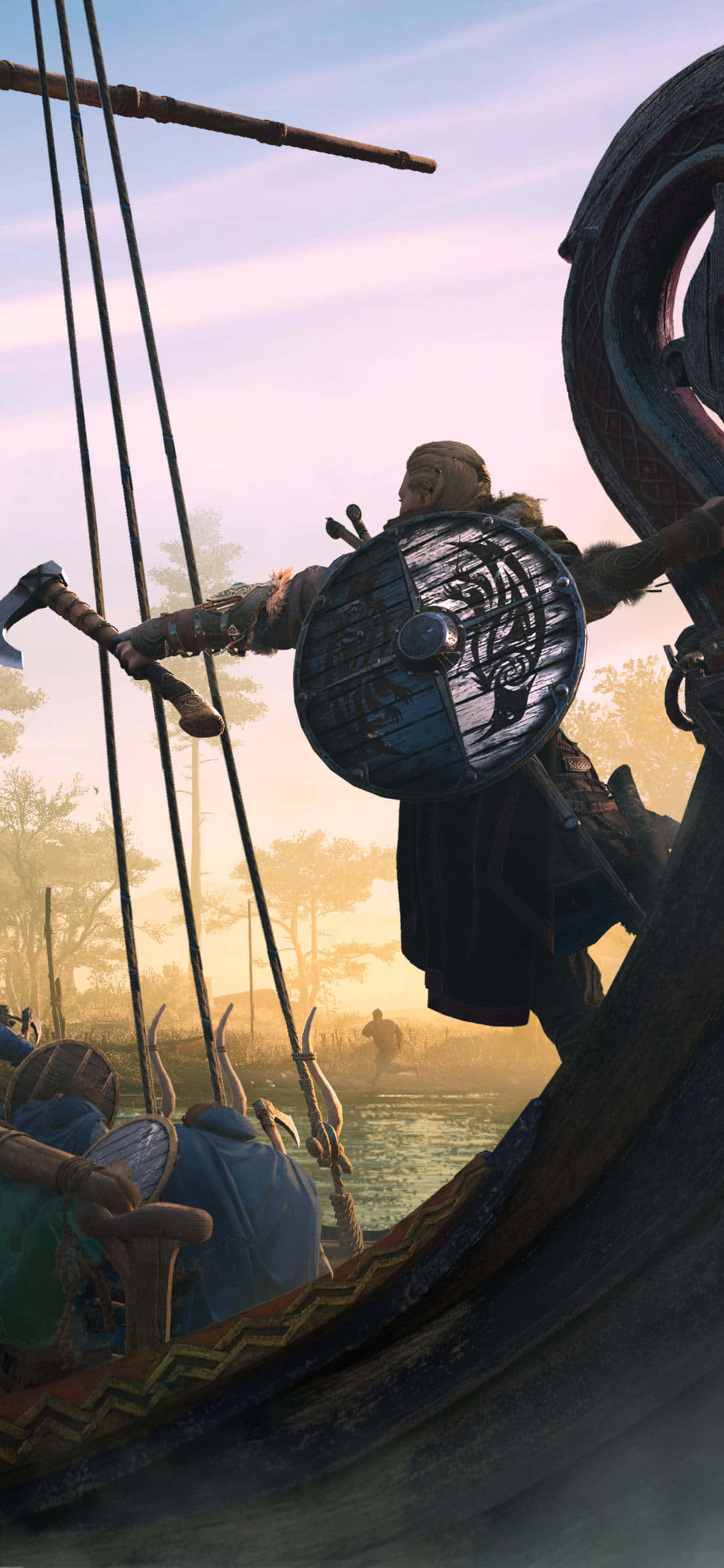 Assassin's Creed Valhalla Epik Arka Plan iPhone XS Max Duvar Kağıdı