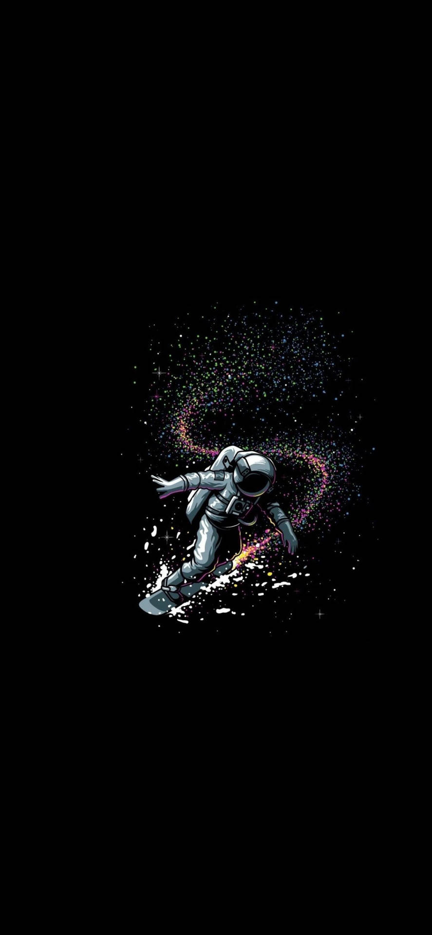 Astronot Uzayda Minimalist Siyah Telefon