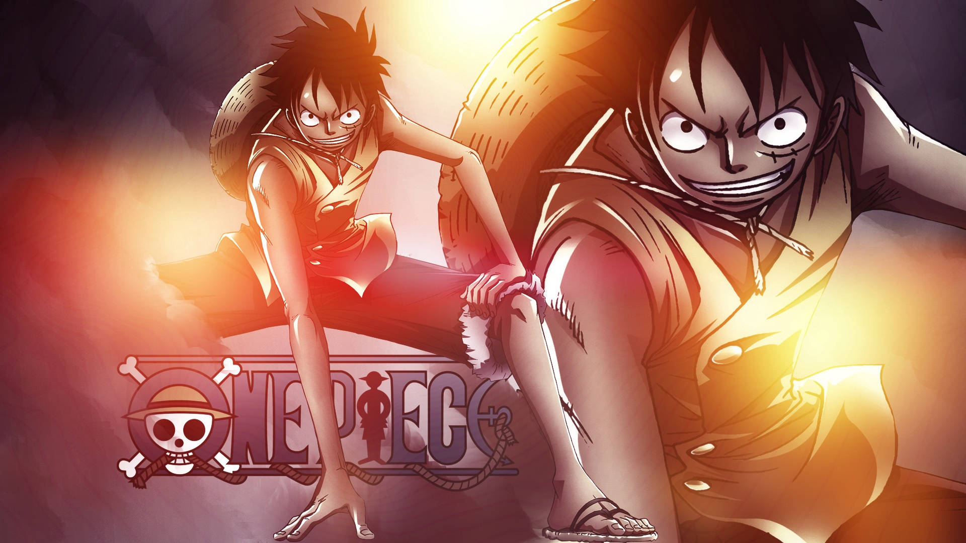 Ateşli Anime Korsanı Luffy Duvar Kağıdı