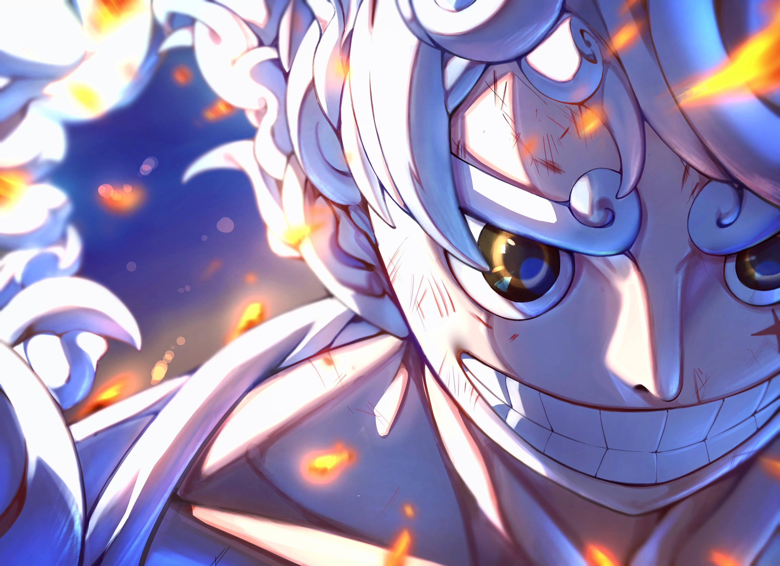 Ateşli Kıvılcımlarla Joy Boy Luffy Duvar Kağıdı