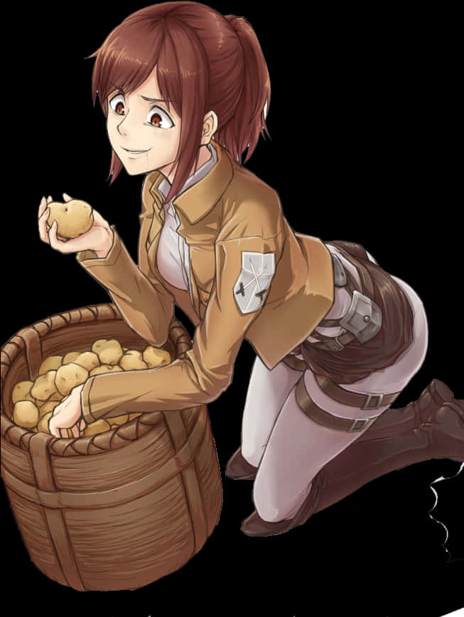 Attack on Titan Karakteri Patateslerle Duvar Kağıdı