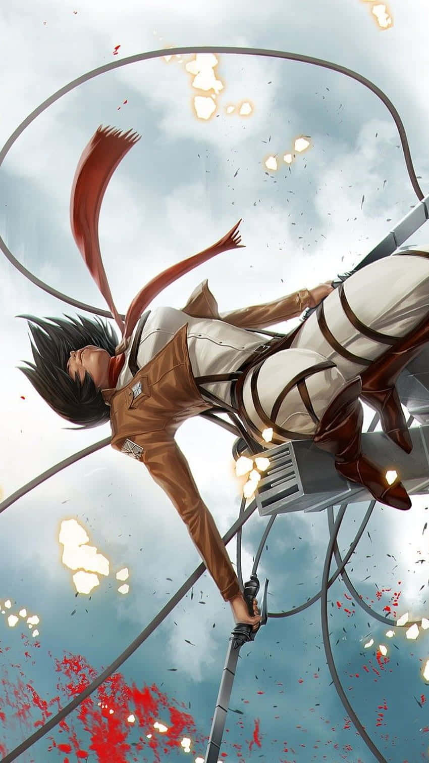 Attack On Titan Anime Mikasa Ackerman Düşüş Duvar Kağıdı