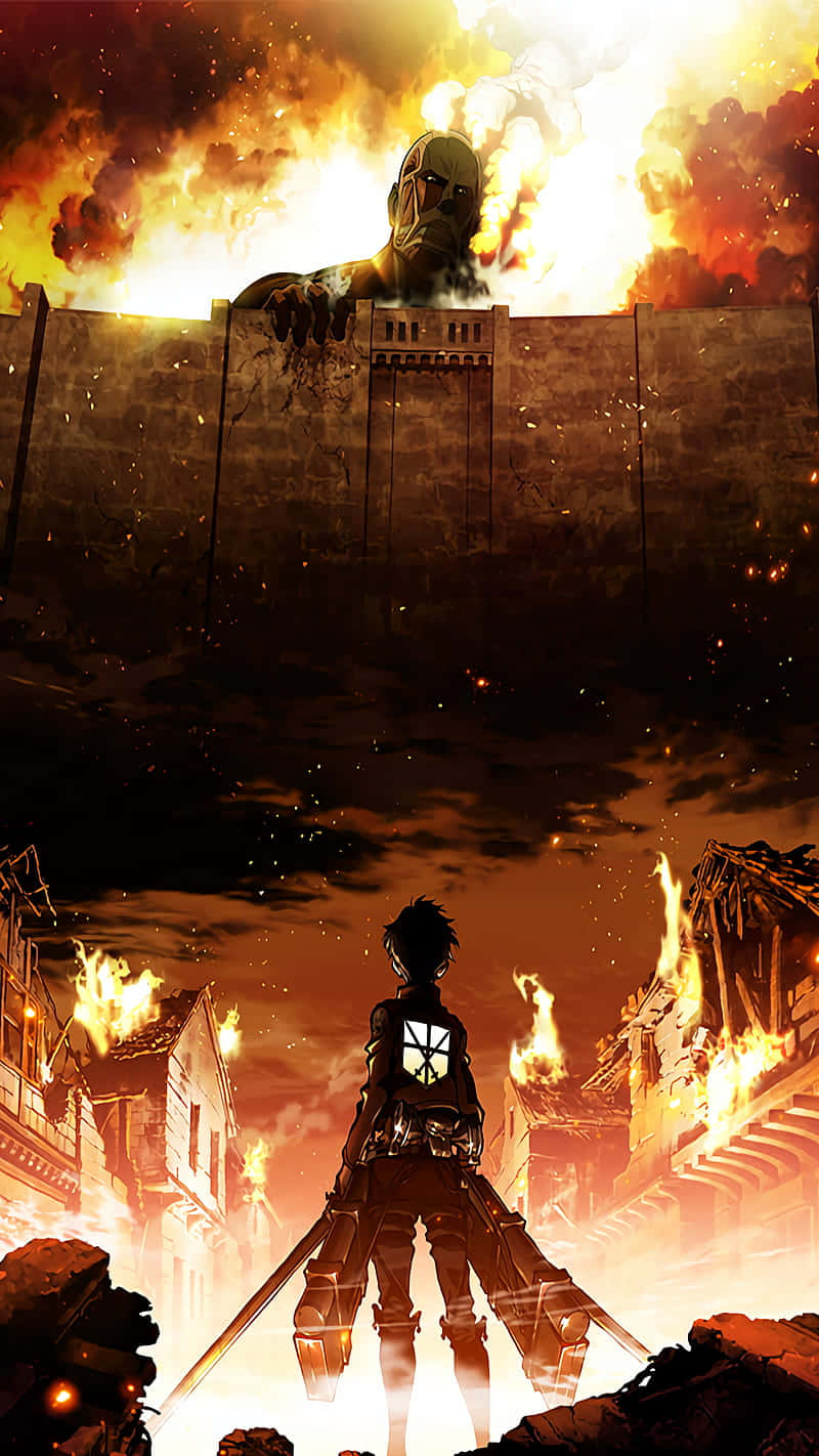 Attack On Titan Anime Yanan Kasaba Devi Duvar Kağıdı