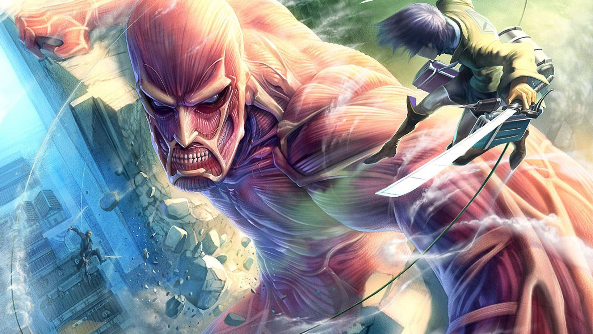 Attack on Titan'da Kolosal Titan Beliriyor Duvar Kağıdı