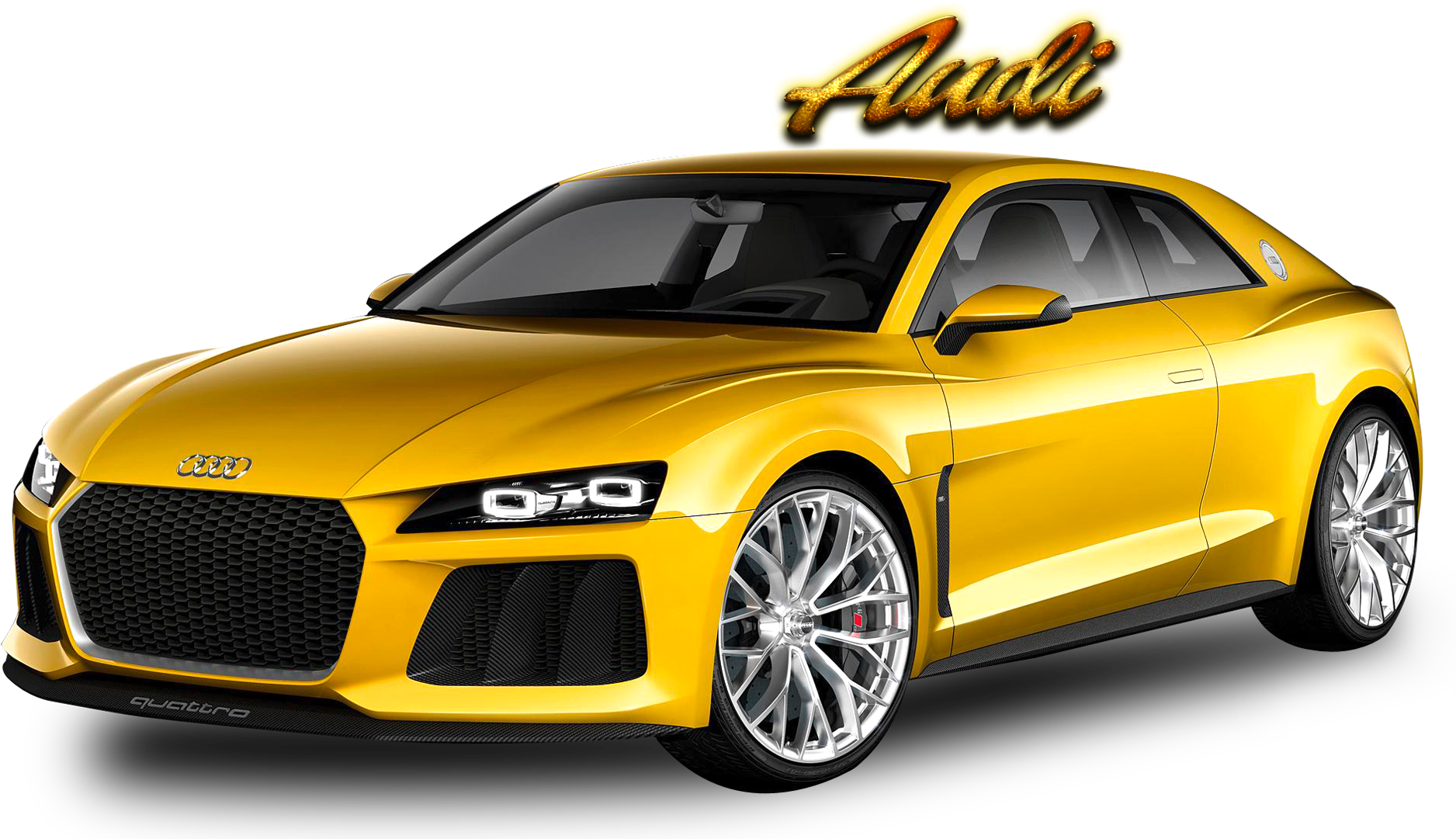 Audi Spor Araba Sarı Quattro Duvar Kağıdı
