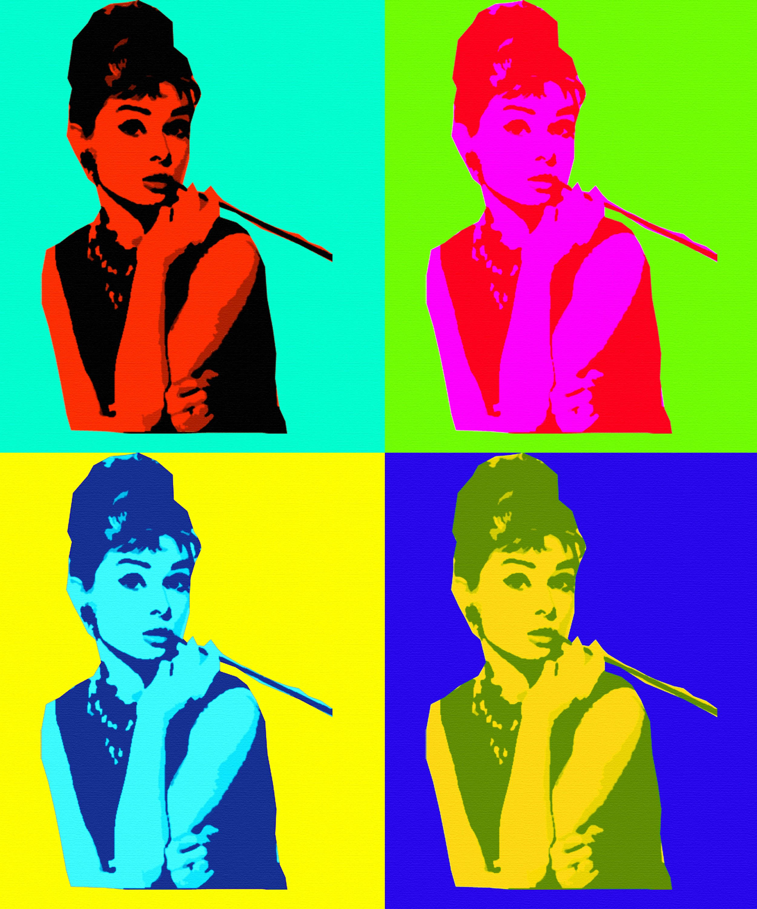 Audrey Hepburn Pop Art Duvar Kağıdı