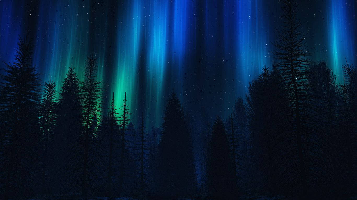 Aurora Estetik Koyu Mavi HD Duvar Kağıdı