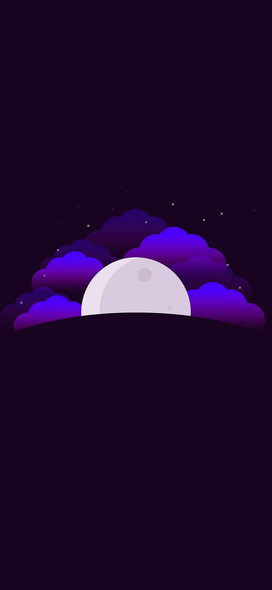 Ay Mor Bulutlar Minimalist Android Duvar Kağıdı