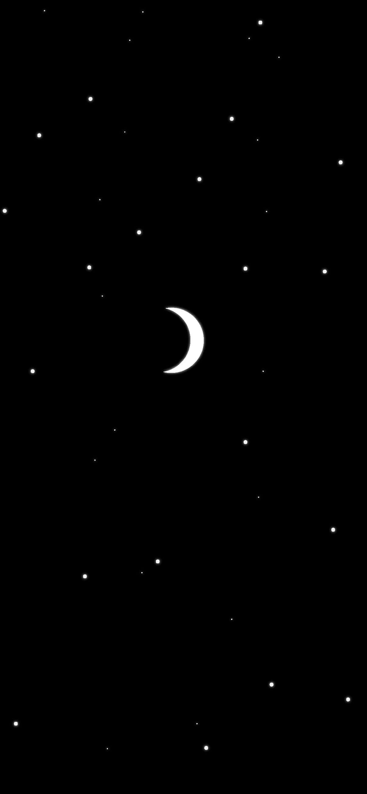 Ay ve yıldızlarla güzel bir gece gökyüzü. Duvar Kağıdı