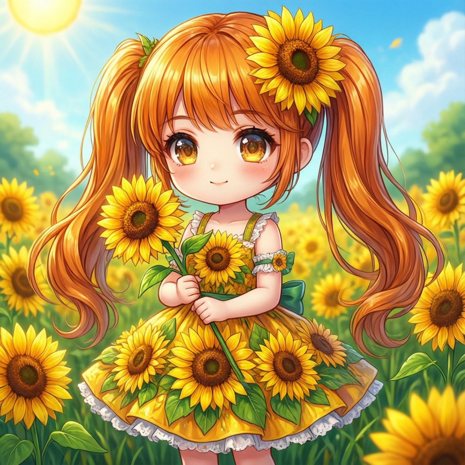Ayçiçeği Chibi Duvar Kağıdı
