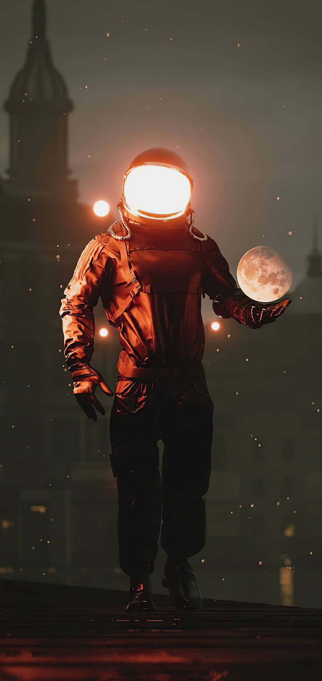 Ayı Tutan Astronot Fantezisi Duvar Kağıdı