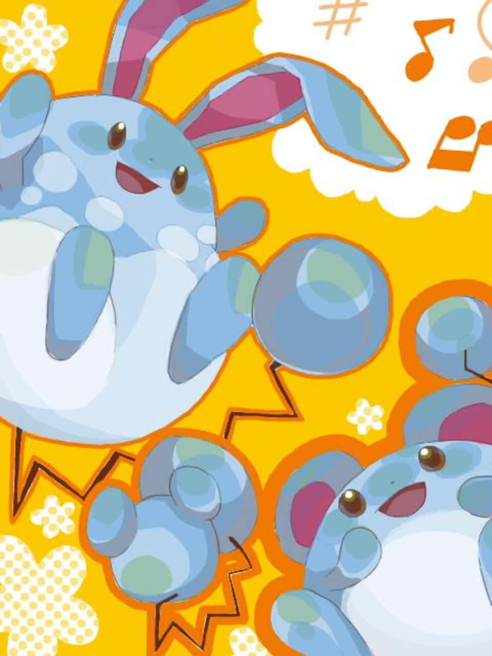 Azumarill Turuncu Duvar Kağıdı