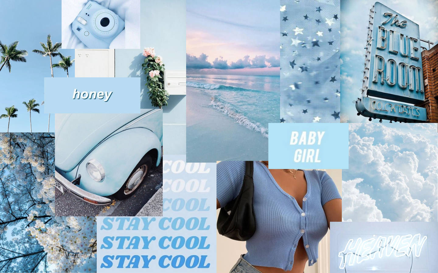 Baby Blue Retro MacBook Pro Estetiği Duvar Kağıdı