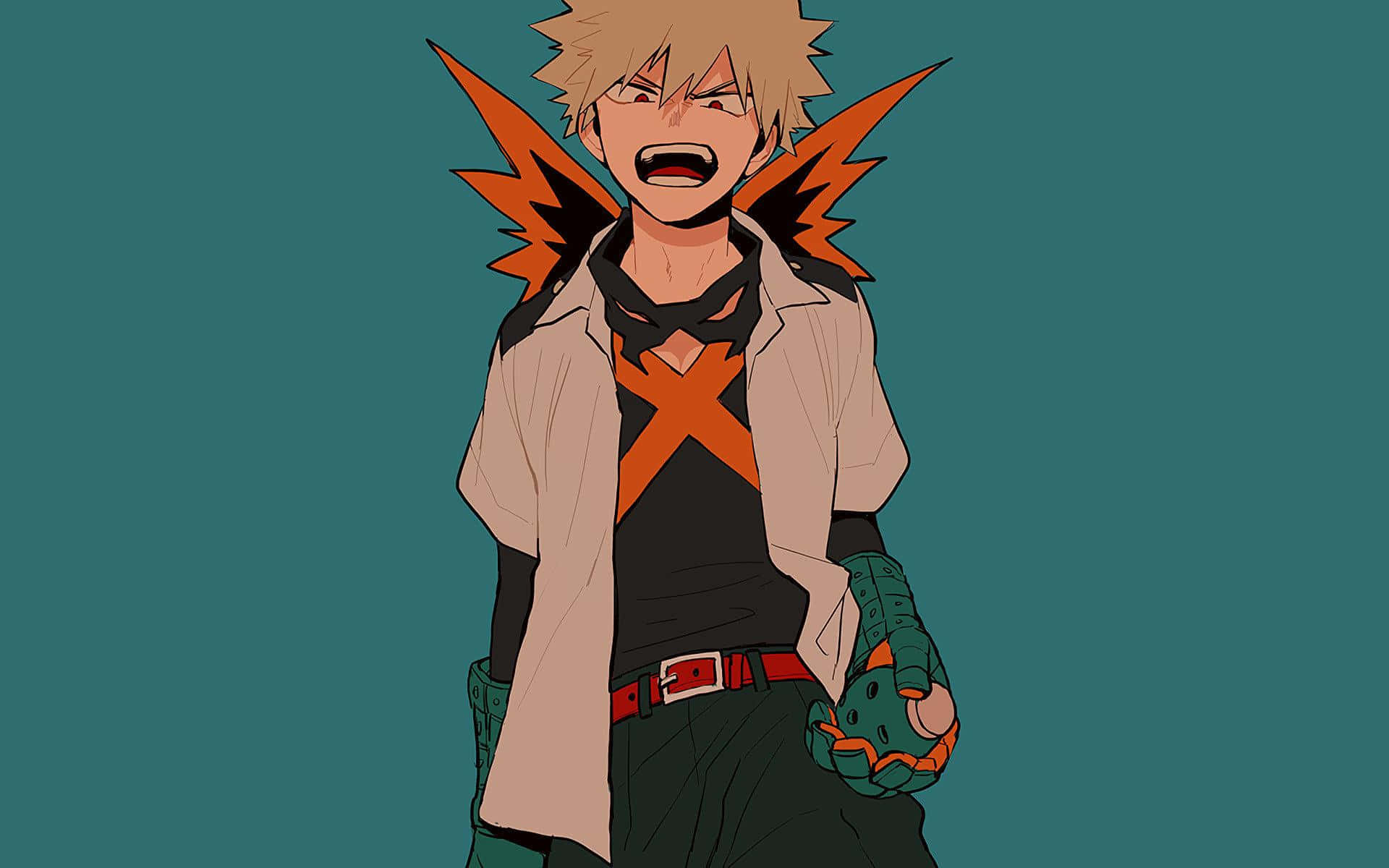 Bakugou Estetik Masaüstü Yeşil Arkaplan Duvar Kağıdı