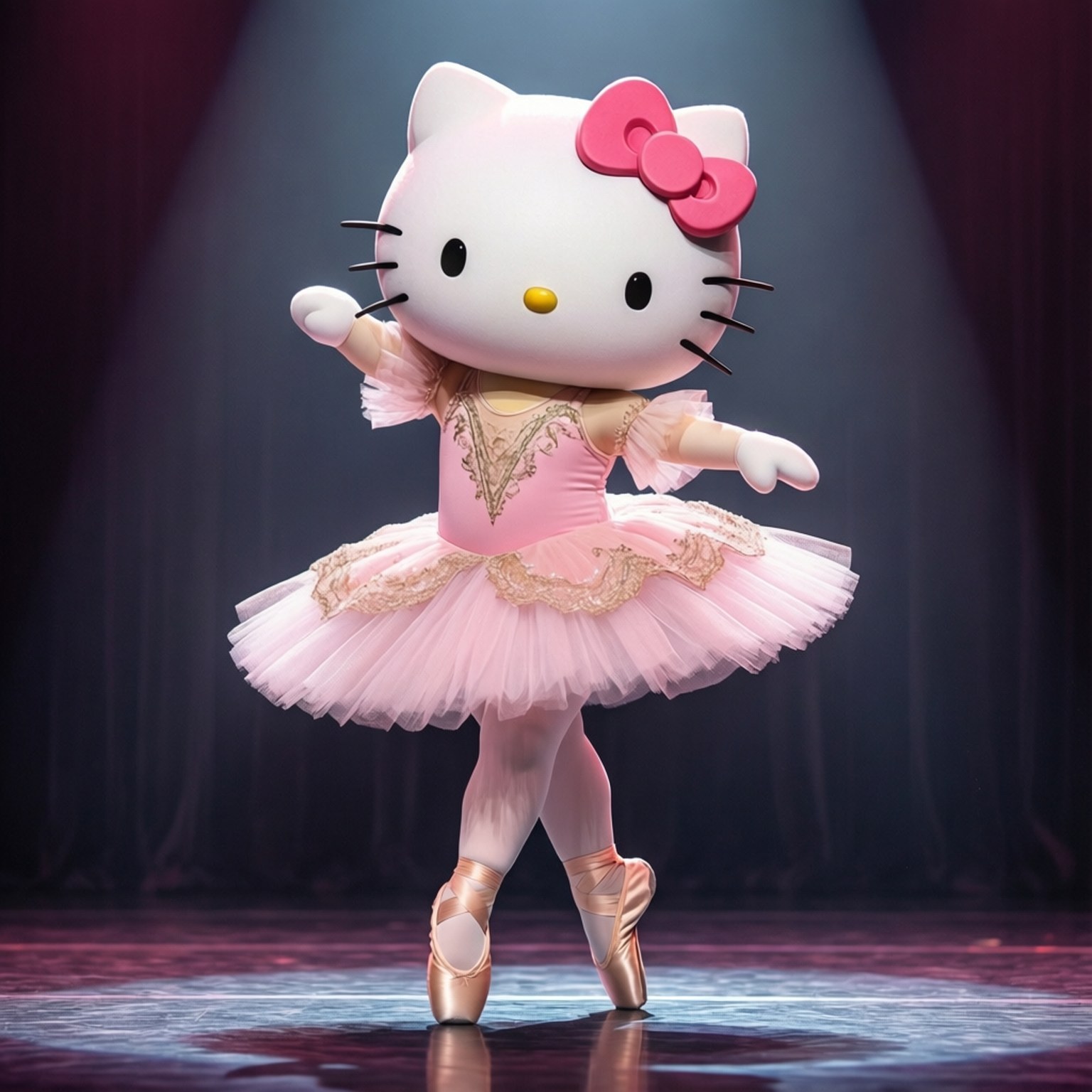 Balerin Hello Kitty Duvar Kağıdı