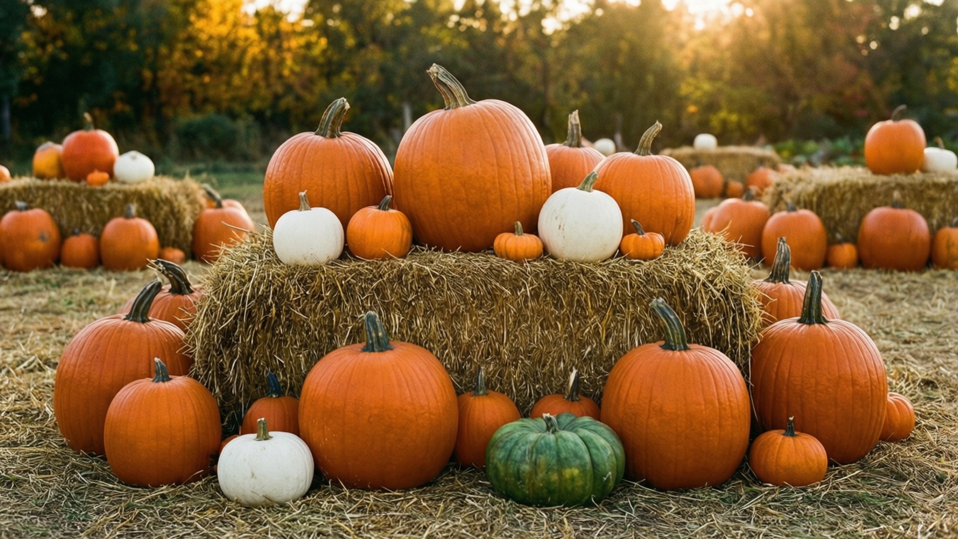 Balkabağı Tarlası Hasadı Duvar Kağıdı