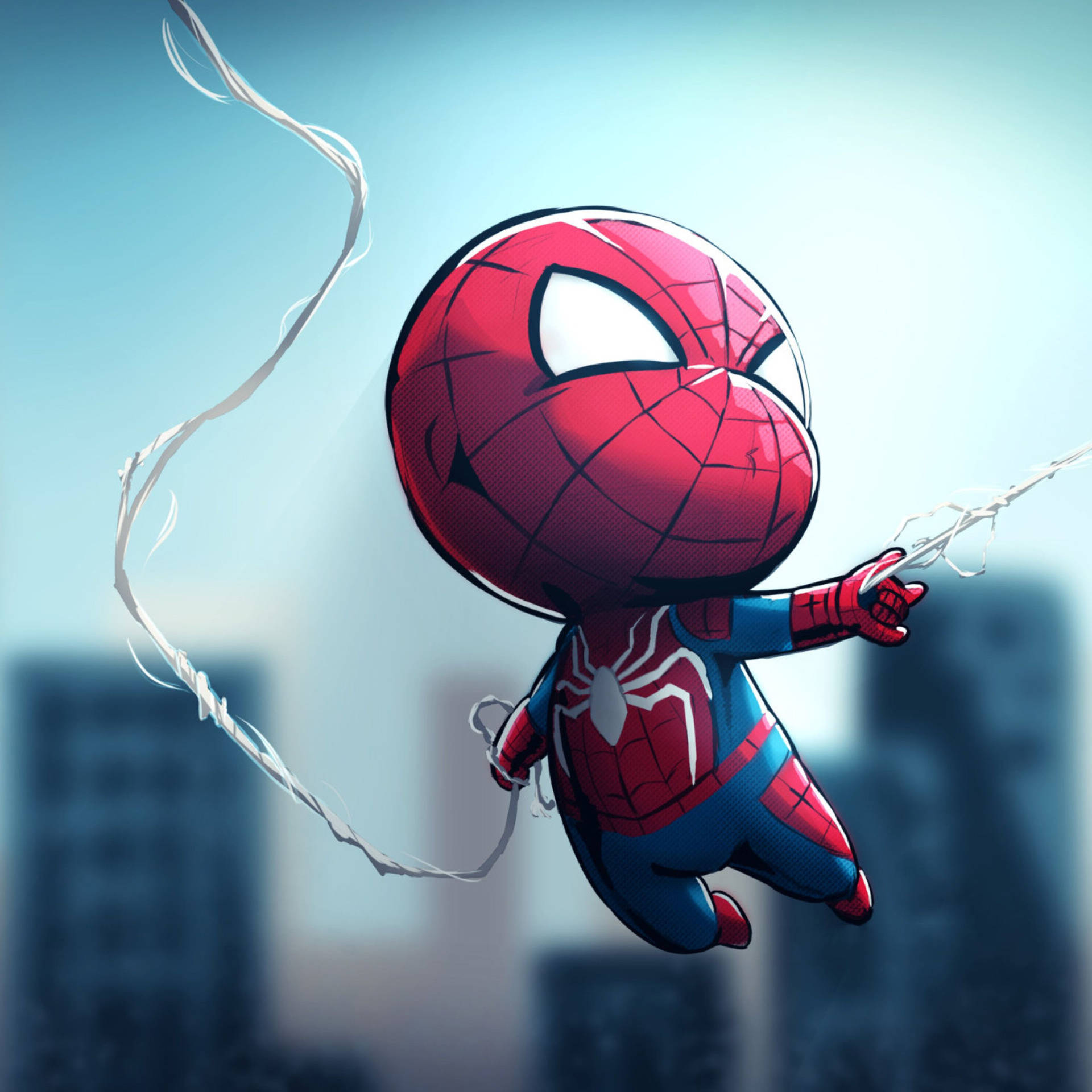 Balonlu Chibi Örümcek Adam! Duvar Kağıdı