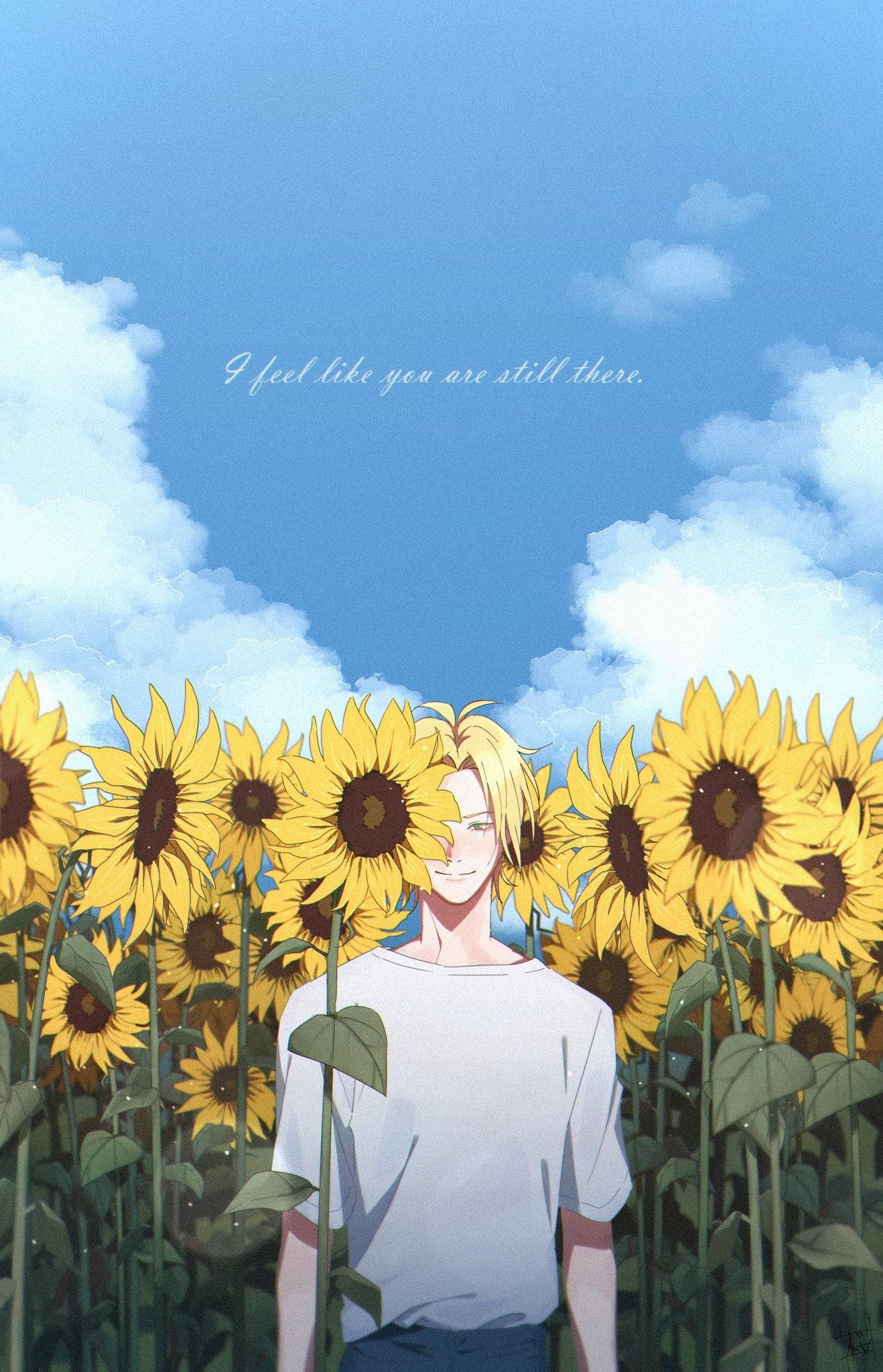 Banana Fish Ash Lynx Ayçiçeği Duvar Kağıdı