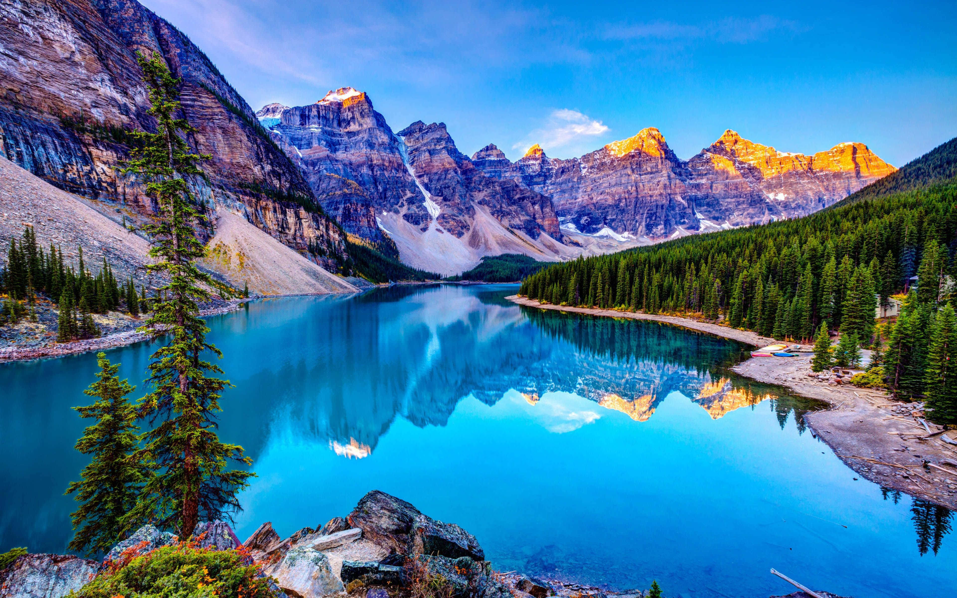 Banff Ulusal Parkı Alberta Kanada 4K Arka Plan Duvar Kağıdı