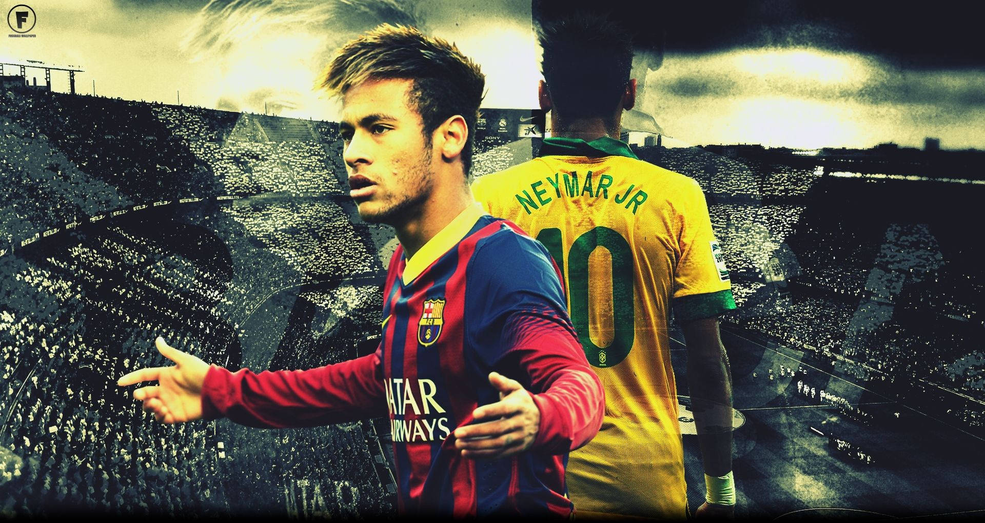 Barca ve CBF Formasıyla Neymar Duvar Kağıdı