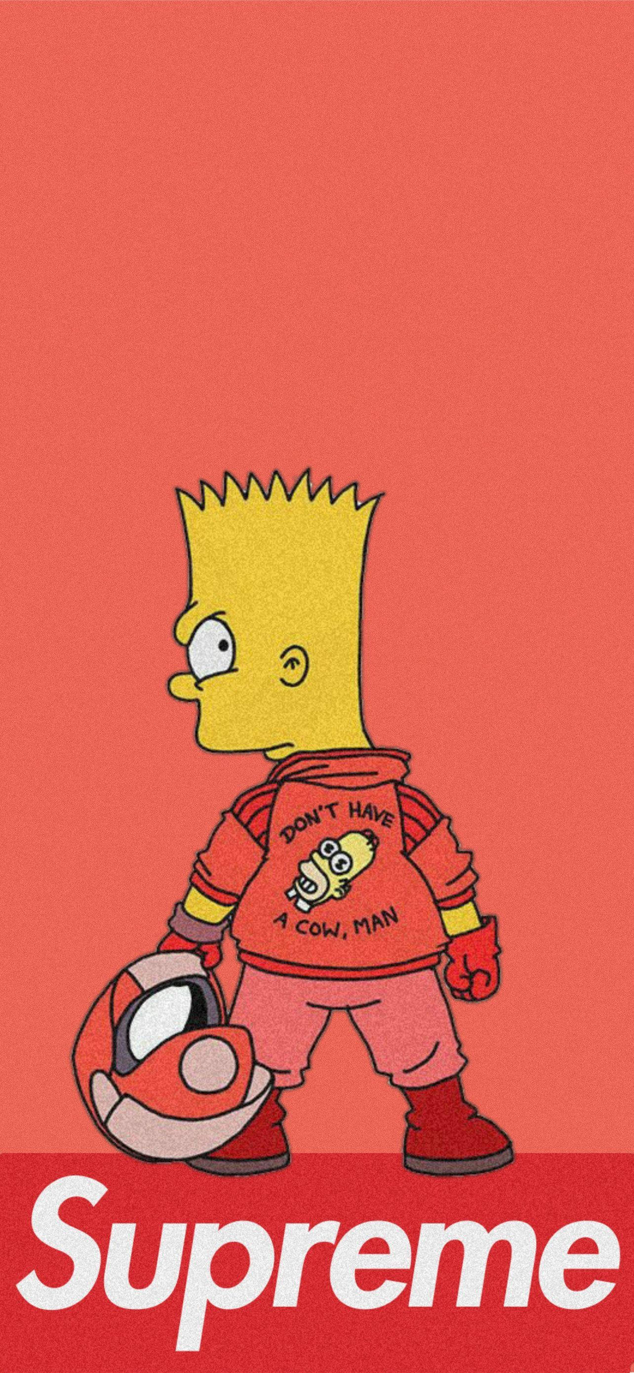 Bart Simpson Turuncu Supreme Duvar Kağıdı