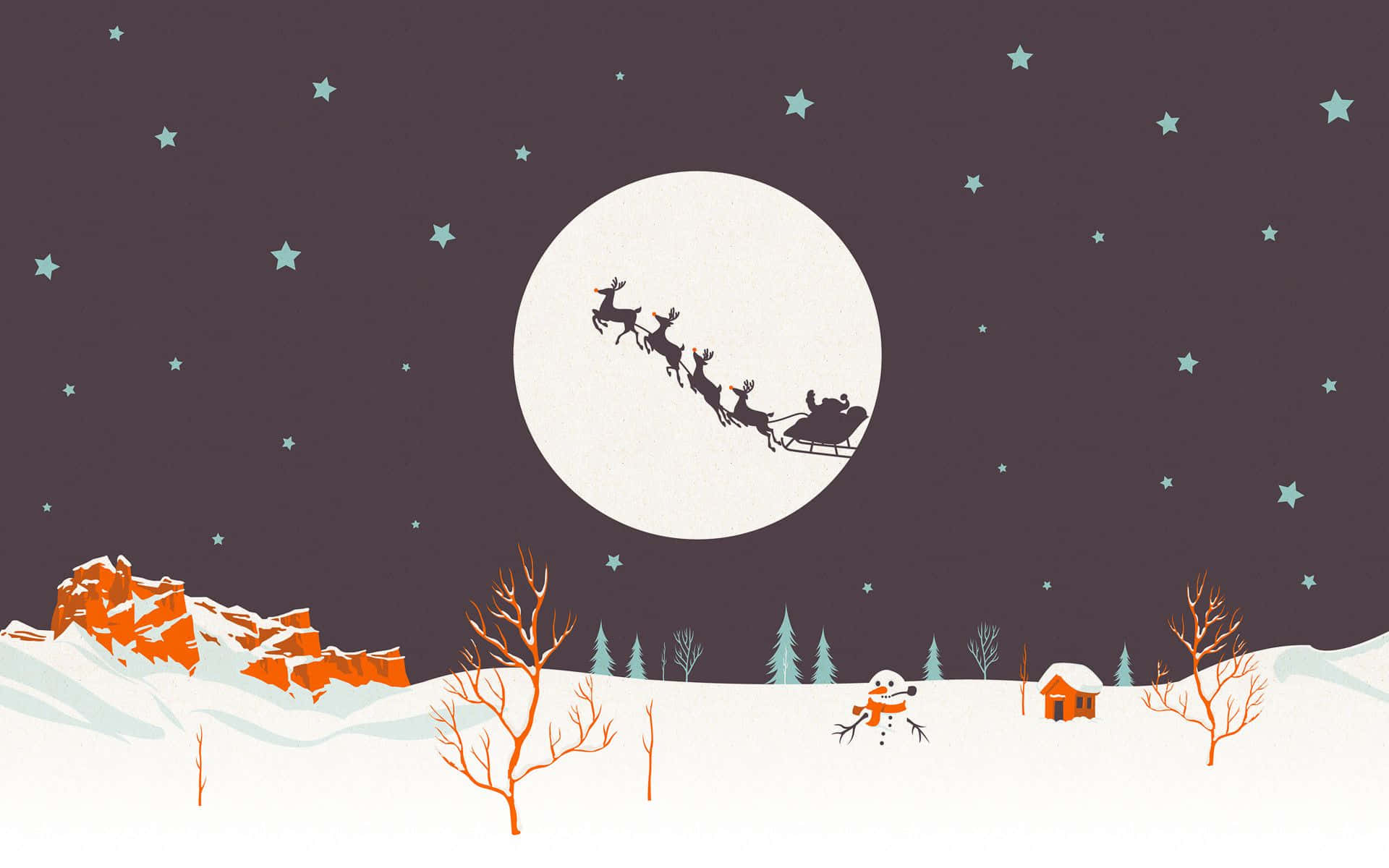 Basit bir Noel arka planı, hediyeler ve yıldızlarla Duvar Kağıdı